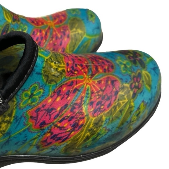 Sloggers Floral Rain Shoes Size 10 Waterproof Slip On Rubber Gardening Shoes - Picture 10 of 13